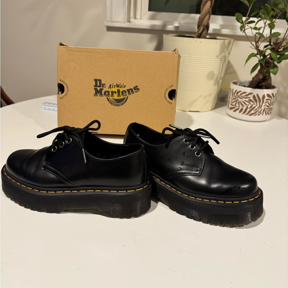 Dr. Martens Black Leather Platform Shoes